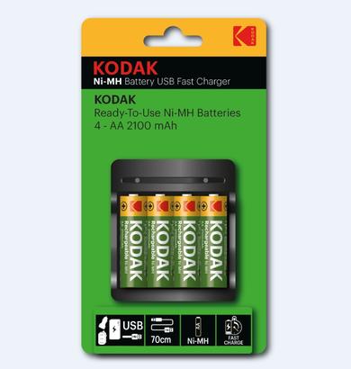 Ładowarka Kodak / USB / Fast Charger+4X AA / 2100MAH / 30424265 / blister