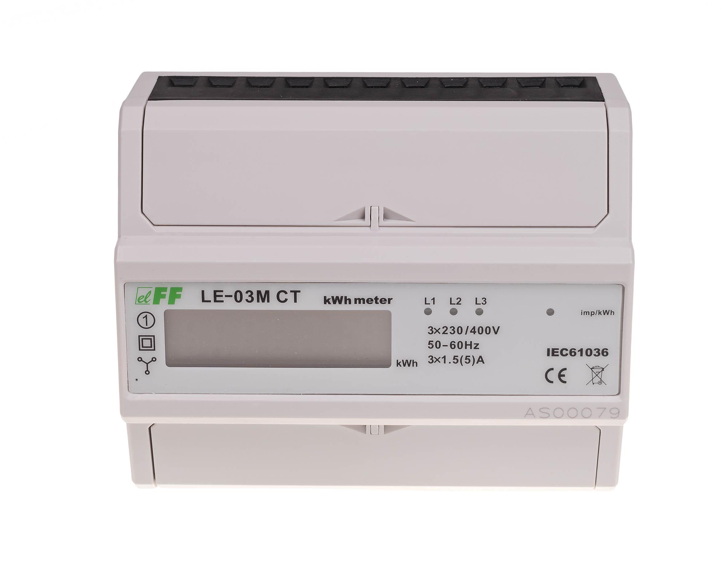 Licznik Zużycia Energii Elektrycznej Modbus F&F / LE-03M-CT / 3-fazowy ...